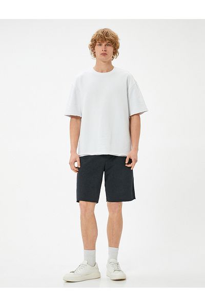 Koton Oversize σορτς βερμούδα πλυμένο με κορδόνια τσέπη στη μέση