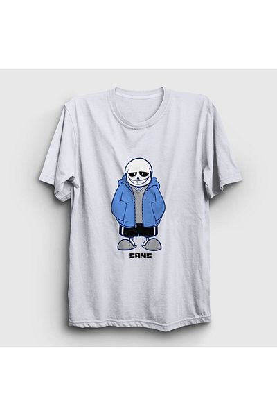 Presmono Μπλουζάκι Unisex Λευκό Μπλε - Sans Undertale 31712tt