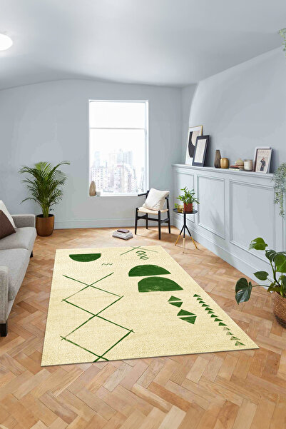 Viyana Home Digital Non-Slip Base Modern Jute Patterned Washable Runner Kitchen Living Room Carpet