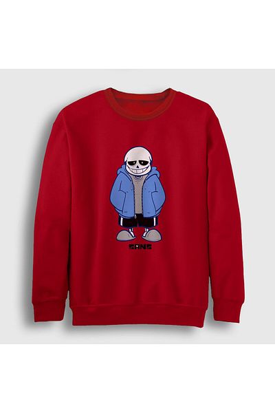 Presmono Унисекс червено-синьо палто Sans Undertale суитшърт 31835TT