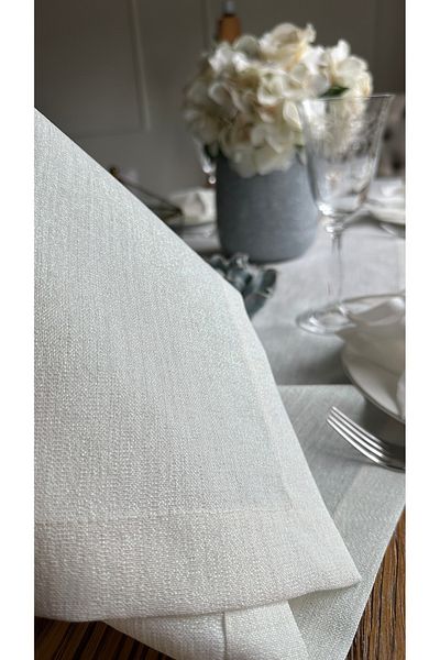 Decamor home Alb cu sclipici perlat Runner lung