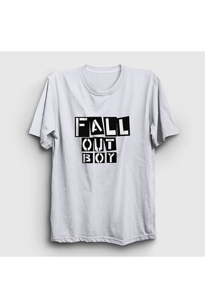 Presmono Unisex White Boxes Fall Out Boy T-shirt 61978tt