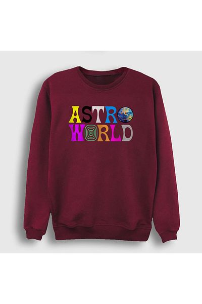 Presmono Унисекс суитшърт Astroworld V2 Travis Scott в червено, 44178tt