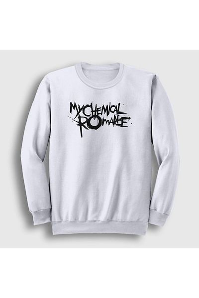Presmono Unisex Λευκό λογότυπο My Chemical Romance Φούτερ 71179tt