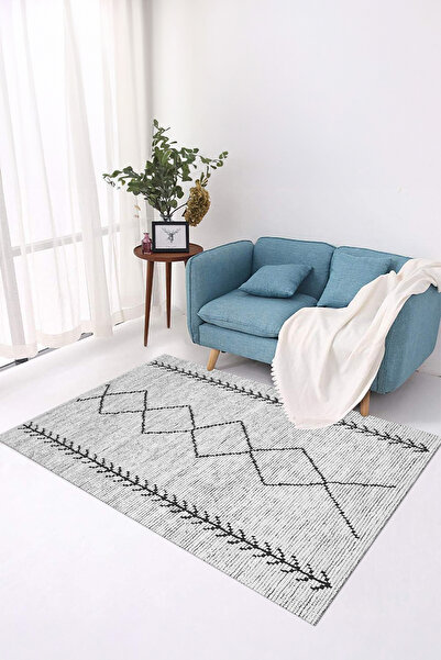 Viyana Home Digital Non-Slip Modern Straw Look Jute Model Washable Runner Kitchen Living Room Carpet