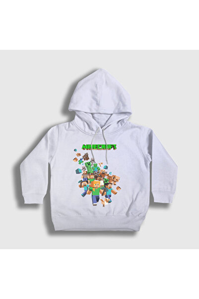 Presmono Unisex dečija bela majica Minecraft Sa kapuljačom 28844tt