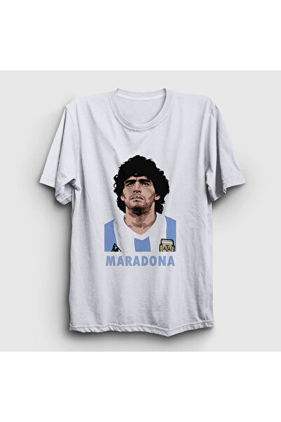 Presmono Unisex Beyaz Futbol Sky Maradona T-shirt 51356tt