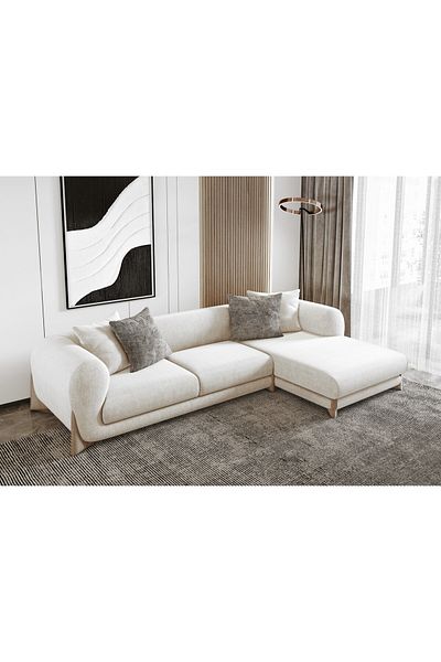 Oak House Beech wood Chanel beige chair size 77x80x85 cm