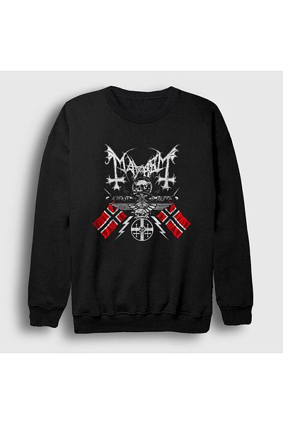 Presmono Унисекс черен суитшърт Norway Mayhem 64973tt