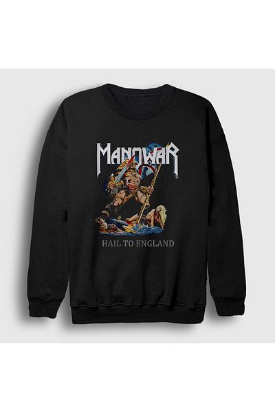 Presmono Унисекс черен суитшърт Hail To England Manowar 63649tt
