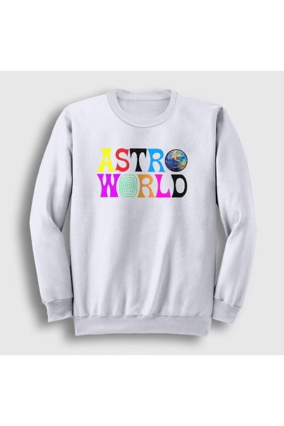 Presmono Unisex Λευκό Astroworld V2 Travis Scott Φούτερ 44178tt