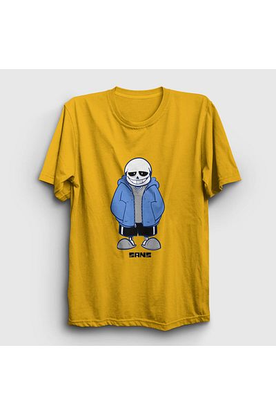 Presmono Унисекс жълто-синьо палто Sans Undertale тениска 31712tt