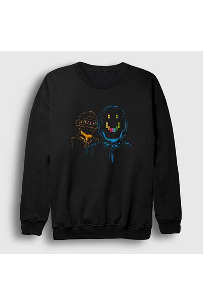 Presmono Унисекс черен суитшърт Hello Daft Punk 59640tt