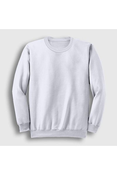 Presmono Unisex Λευκό απλό φούτερ χωρίς στάμπα 59270tt
