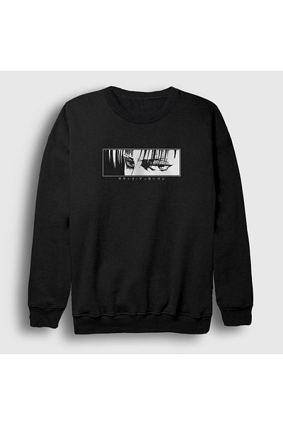Presmono Унисекс суитшърт Black Levi Eyes Anime Attack On Titan 123650tt