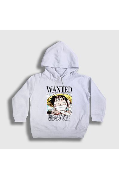 Presmono Unisex Παιδικό Λευκό Ζητείται Anime Φούτερ με κουκούλα One Piece 136162 ττ