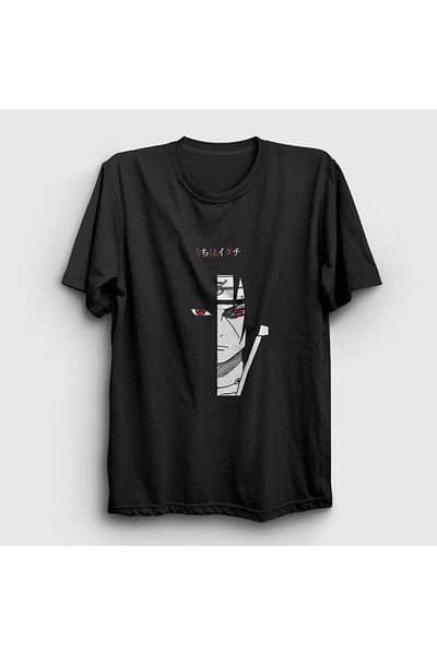 Presmono Унисекс черна тениска Itachi V2 Anime Naruto 132267tt