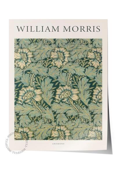 Postifull William Morris - Anemone Poster, Dikey Duvar Tablosu Comfort Serisi...