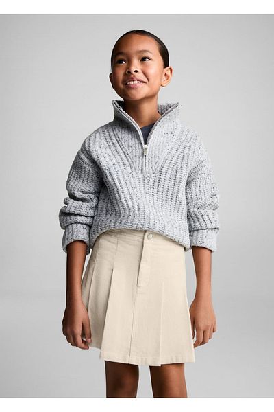 MANGO Kids Corduroy Pleated Skirt