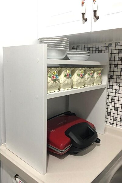 ahlat mobilya Mutfak Tezgah Üstü Mikrodalga Fırın Rafı Dolap Düzenleyici Orga...