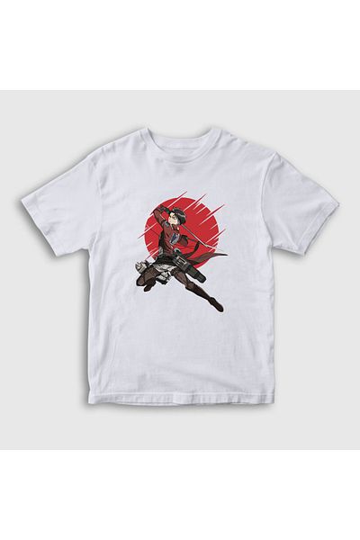 Presmono Unisex Παιδικό λευκό μπλουζάκι Levi Anime Attack On Titan 123777 ττ
