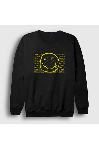 Presmono Унисекс суитшърт с черно лого Nirvana 99661tt