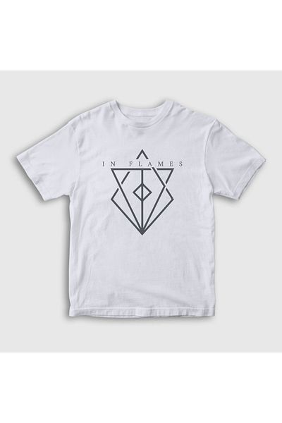 Presmono Unisex Παιδικό T-shirt White Fire In Flames 83828tt