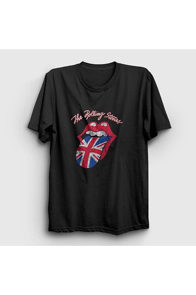 Presmono Унисекс черна тениска с надпис The Rolling Stones, Великобритания, 118767tt