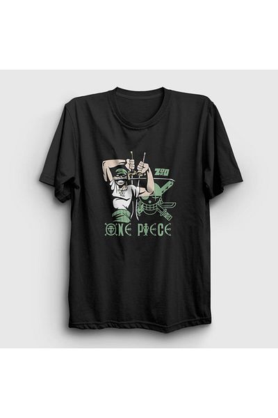 Presmono Унисекс черна тениска Zoro V2 Anime One Piece 136053tt
