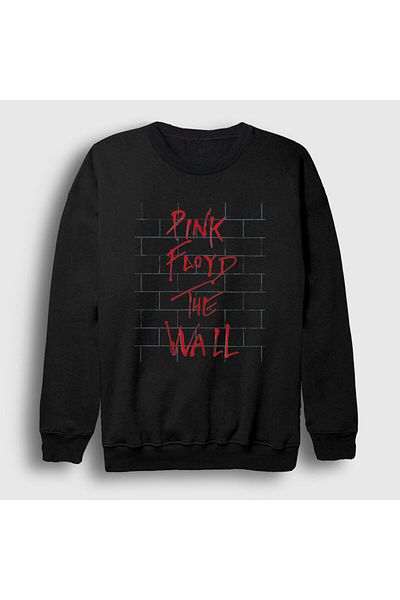Presmono Унисекс черен суитшърт The Wall Pink Floyd 76920tt