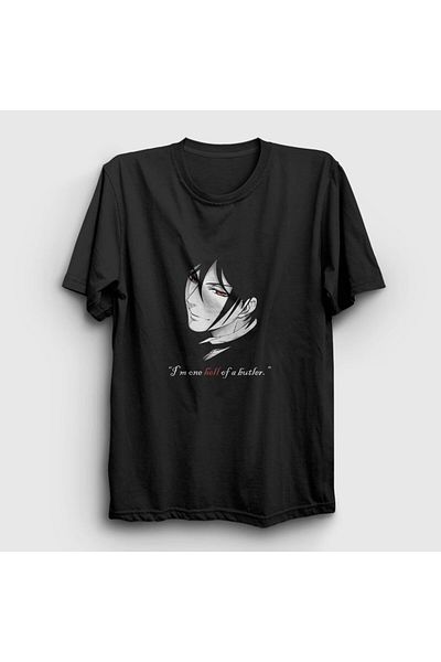 Presmono Μπλουζάκι Unisex Μαύρο Sebastian Anime Kuroshitsuji 131463 ττ