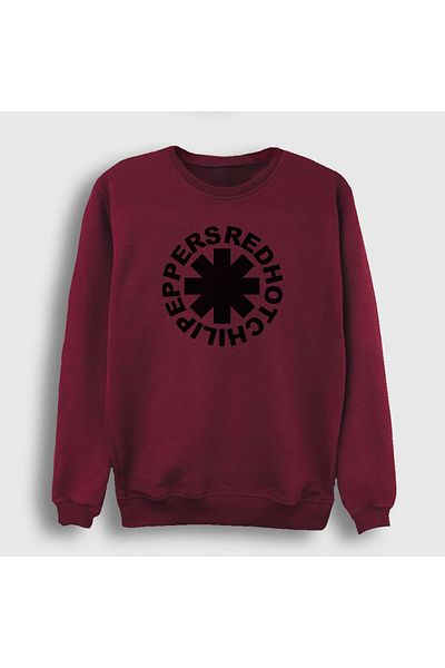 Presmono Унисекс суитшърт с лого V3 на Red Hot Chili Peppers в бордо и червено 108161tt