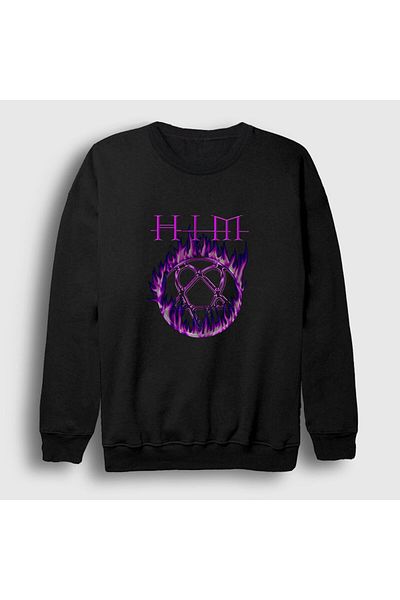 Presmono Φούτερ Unisex Logo Black Flames - 80528tt