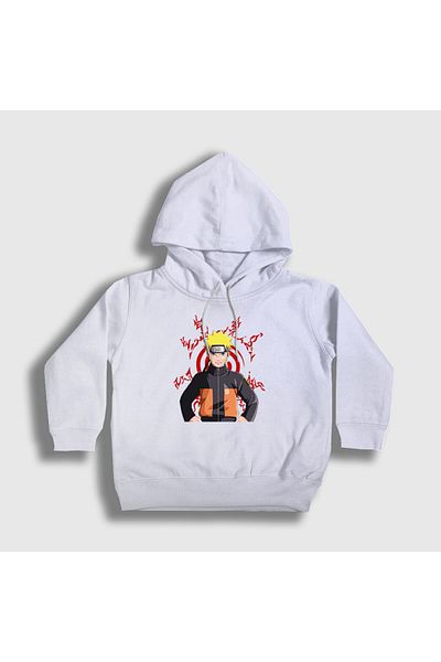 Presmono Hanorac cu glugă alb Fuinjutsu Anime Naruto pentru copii unisex132010tt