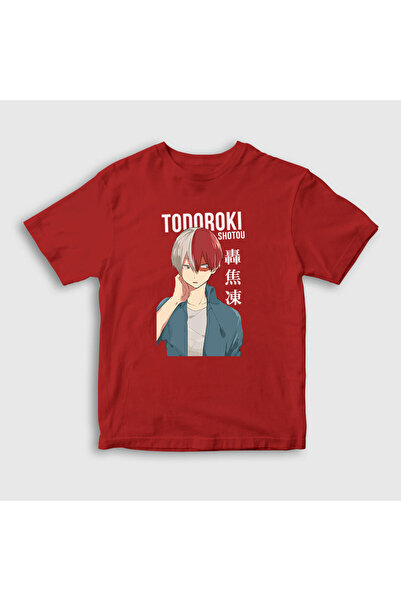 Presmono Unisex dečji crveni Shotou anime Boku No Hero Academia T-shirt 129042tt
