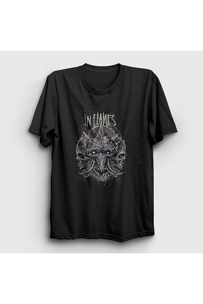 Presmono Μπλουζάκι Unisex Black Skulls In Flames 84931tt