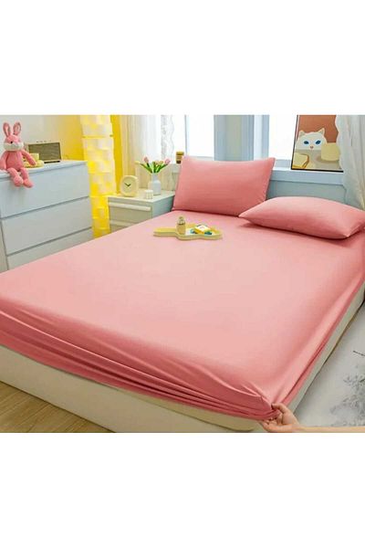 Almira Elastic Pink Bed Sheet