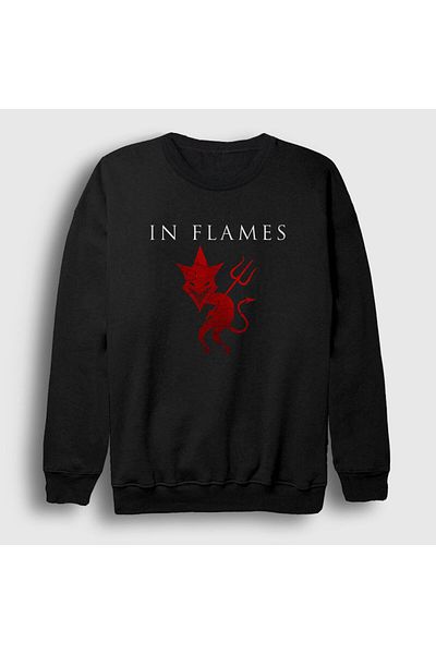 Presmono Φούτερ Unisex Black Devil In Flames 83643tt