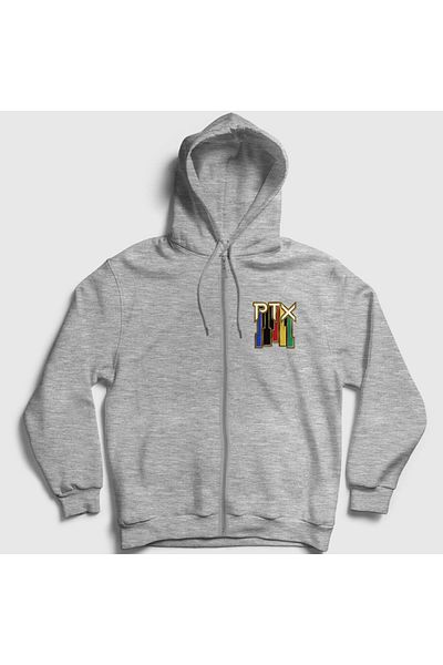 Presmono Φούτερ Unisex Γκρι Vintage Pentatonix με φερμουάρ με κουκούλα 75903tt