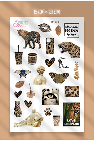 Leopard Style Sticker  Koleksiyonu - Bullet Journel / Planner / Ajanda / Çıkartma /Laptop / Kolaj