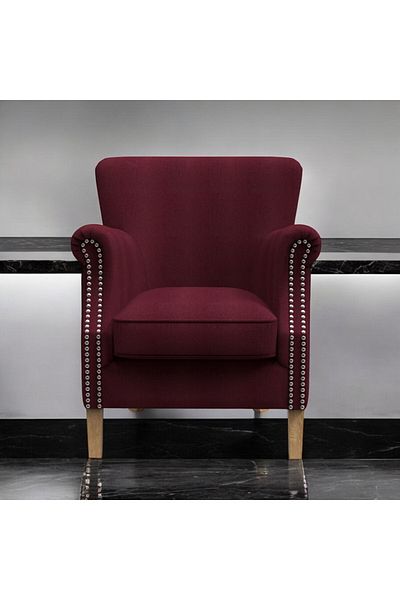 Oak House Velvet classic chair size 85x82x100 cm - burgundy
