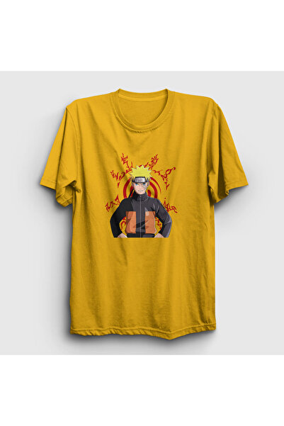 Presmono Unisex žuti Fuinjutsu anime Naruto T-shirt 131900tt
