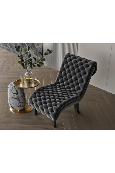 Oak House كرسي شانيل مقاس 63x75x105 سم - اسود