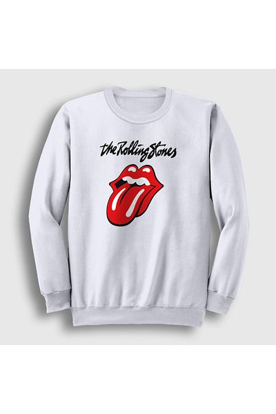 Presmono Unisex Λευκό λογότυπο V2 The Rolling Stones Φούτερ 118160 ττ