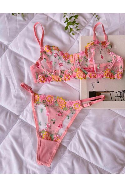 SİLVER MİRROR Set sutien și chiloți cu model floral Manolia