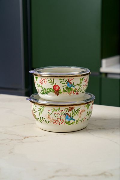 Miss Betty 14-15 cm Mira Enameled 2-Piece Storage Container