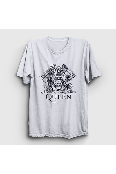 Presmono Μπλουζάκι Unisex Λευκό Γκρι λογότυπο Queen 101891 ττ