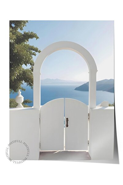 Postifull Poster portal mediteranean, pictură verticală pe perete Seria Comfo...