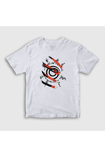 Presmono Tricou alb Kyuubi Anime Naruto pentru copii unisex133782tt