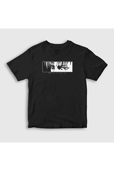 Presmono Unisex deca - Crni Levi Eyes Attack On Titan T-shirt 123637tt